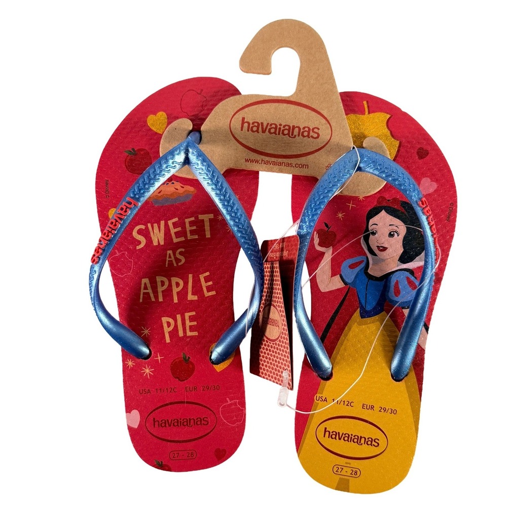 Havaianas Kids Disney Snow White Flip Flop Sandals Red Crush 11/12C NWT